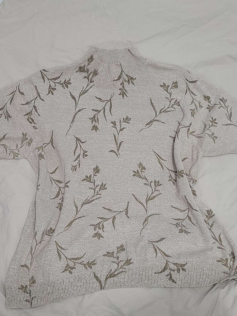 Vintage Imagio  Mock-Turtleneck Sweaterwith Floral Pattern Sz. L